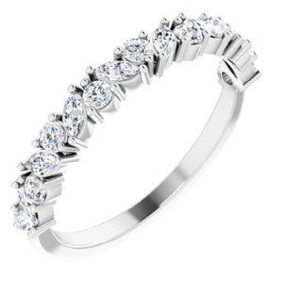 14K White Gold 0.5 CTW Natural Diamond Anniversary Band